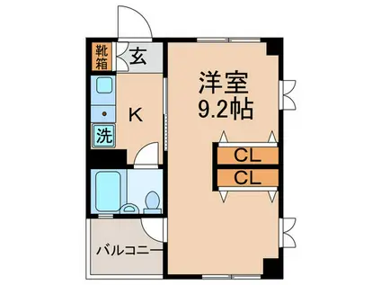 フォルターナ千年(1K/2階)の間取り写真