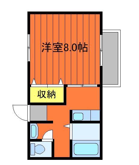 ドミール小野(1K/1階)の間取り写真