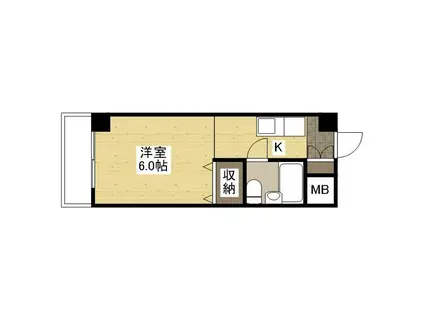 東福山駅前ビル(1K/3階)の間取り写真