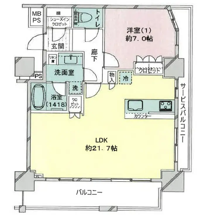 ライオンズタワー相模原ステーショングランデ 24階階 間取り