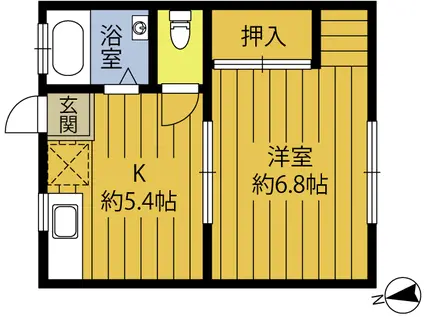 安部荘(1DK/1階)の間取り写真