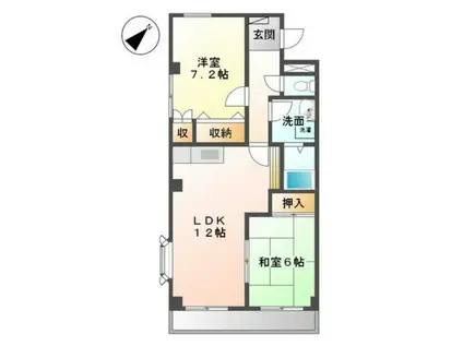 サンピア大福(2LDK/5階)の間取り写真