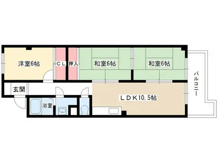 サンローヤル名東(3LDK/7階)の間取り写真