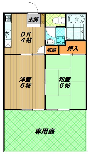 グローリア久保(2DK/1階)の間取り写真