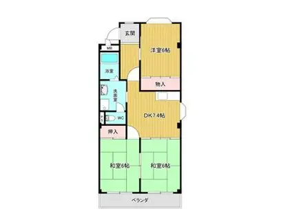 ベルシェ幸(3DK/2階)の間取り写真