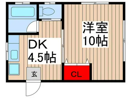 柳ハイツ(1DK/2階)の間取り写真