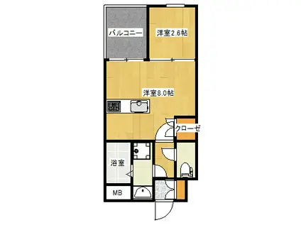 シエロ・アスールI(1DK/4階)の間取り写真