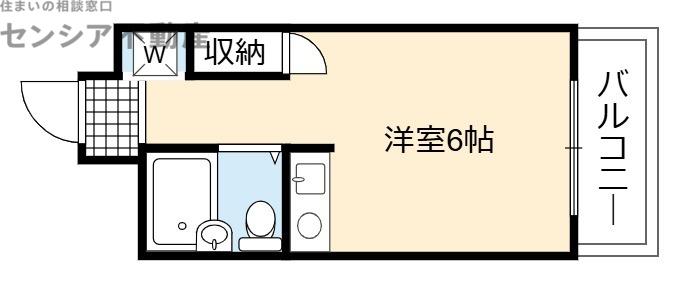 プレステージュ高殿(ワンルーム/3階)の間取り写真