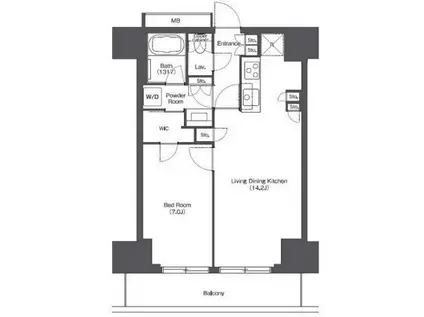 東京ポートシティ竹芝 レジデンスタワー(1LDK/15階)の間取り写真