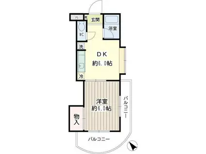 第14高橋ビル(1DK/1階)の間取り写真