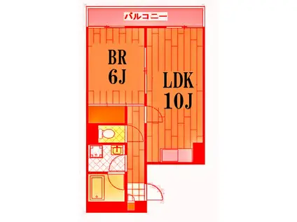 荻野ビル(1LDK/4階)の間取り写真