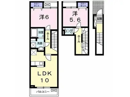 ショコラ シルバ(2LDK/2階)の間取り写真