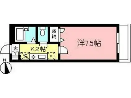 ヴェルドミールII(1K/1階)の間取り写真