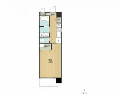 グランローゼ(1K/4階)の間取り写真