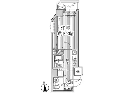 HF東中野レジデンス(1K/1階)の間取り写真