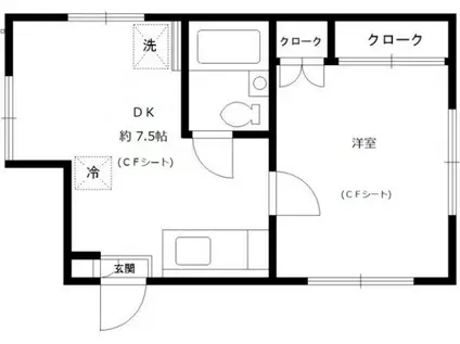 スプリングヒル(1DK/2階)の間取り写真