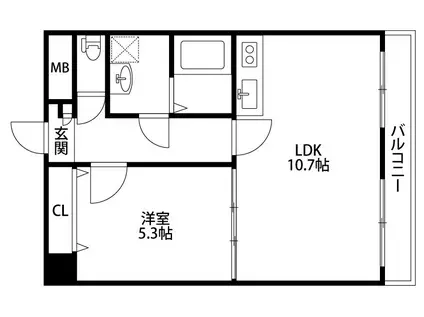 ピュアみやび一番館(1LDK/3階)の間取り写真