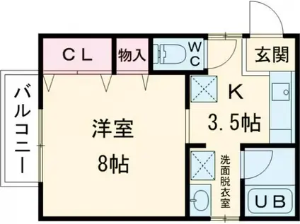 松本荘(1K/1階)の間取り写真