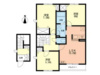 セレーノ(3LDK/2階)の間取り写真