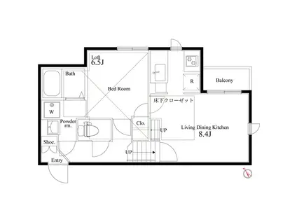 CBおゆみ野アヴァンス(1LDK/1階)の間取り写真
