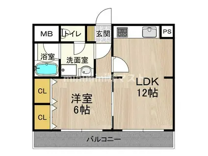 大正メゾン(1LDK/3階)の間取り写真