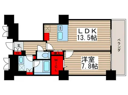 ロイヤルパークスタワー南千住(1LDK/14階)の間取り写真