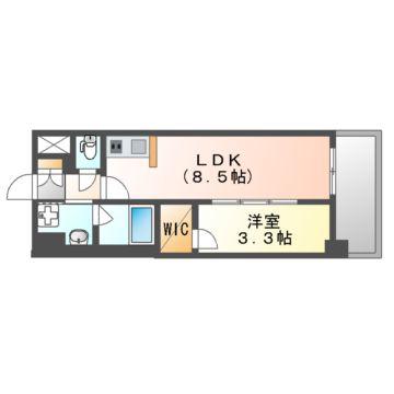S-RESIDENCE烏森AUREATE(1LDK/6階)の間取り写真