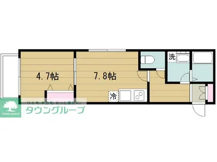 タウンコード南品川(1DK/1階)の間取り写真