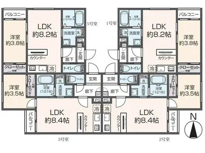FIKA桜台(1LDK/2階)の間取り写真
