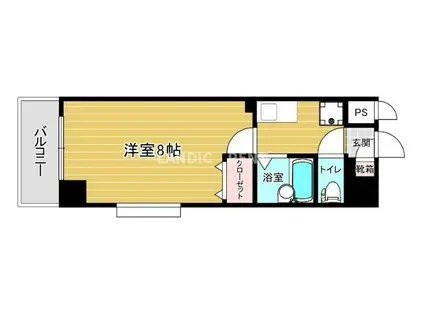 リファレンス呉服町(1K/13階)の間取り写真