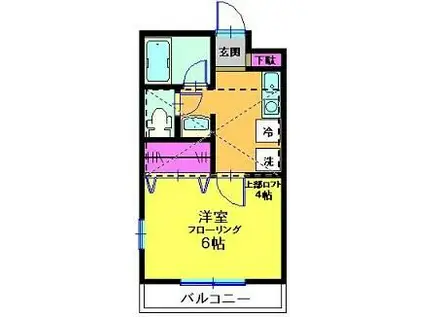 サンハイツ寿(1K/1階)の間取り写真