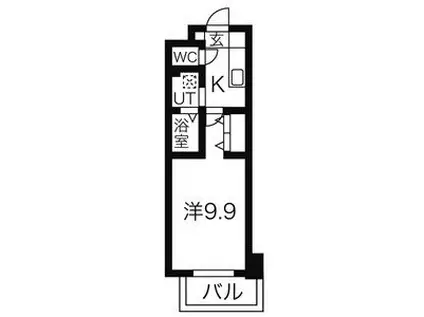 リシュドール鶴舞公園(1K/14階)の間取り写真