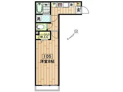 コンフォルタ清瀬(1K/1階)の間取り写真