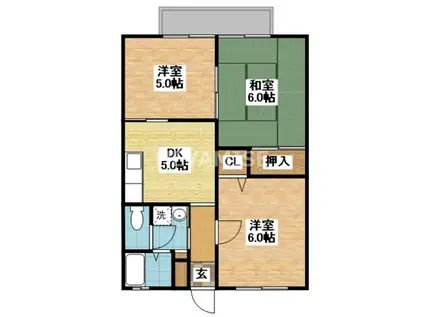 フレグランスナカムラ(3DK/1階)の間取り写真