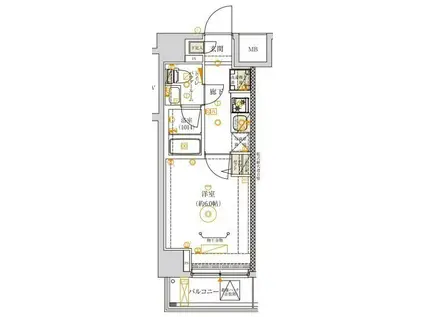 ベルシード横濱吉野町マキシヴ(1K/6階)の間取り写真