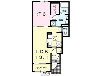 ヴィオラ(1LDK/1階)の間取り写真