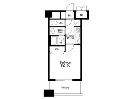 プライムアーバン武蔵小金井II(1K/5階)の間取り写真