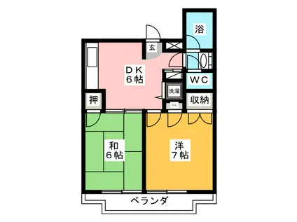 クレエハイム(2DK/3階)の間取り写真
