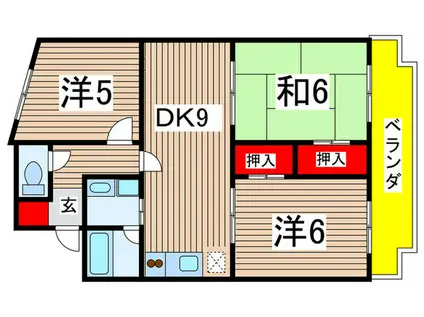 鉄村マンション S棟(3DK/2階)の間取り写真