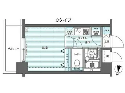 トーシンフェニックス赤坂(1K/7階)の間取り写真