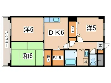 サンパレス池田(3SDK/1階)の間取り写真