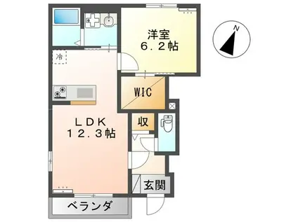 ソラリア メゾン(1LDK/1階)の間取り写真