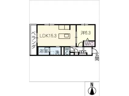 エクラージュ吹上(1LDK/3階)の間取り写真