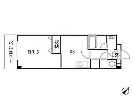ジュネス富浜II(1K/2階)の間取り写真
