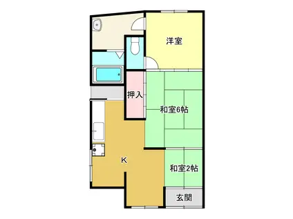 南高浜タウンハウス(3K/1階)の間取り写真