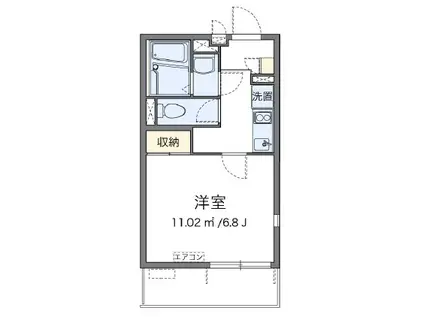 クレイノリフル川崎(1K/2階)の間取り写真