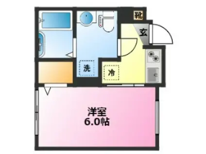 メゾン中子(1K/1階)の間取り写真