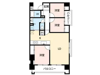 コパールーフ(3LDK/6階)の間取り写真