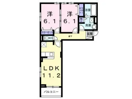 サンロイヤルⅡ(2LDK/3階)の間取り写真