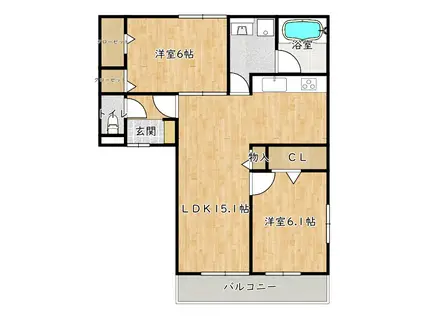 ボナールシャルトIII(2LDK/2階)の間取り写真